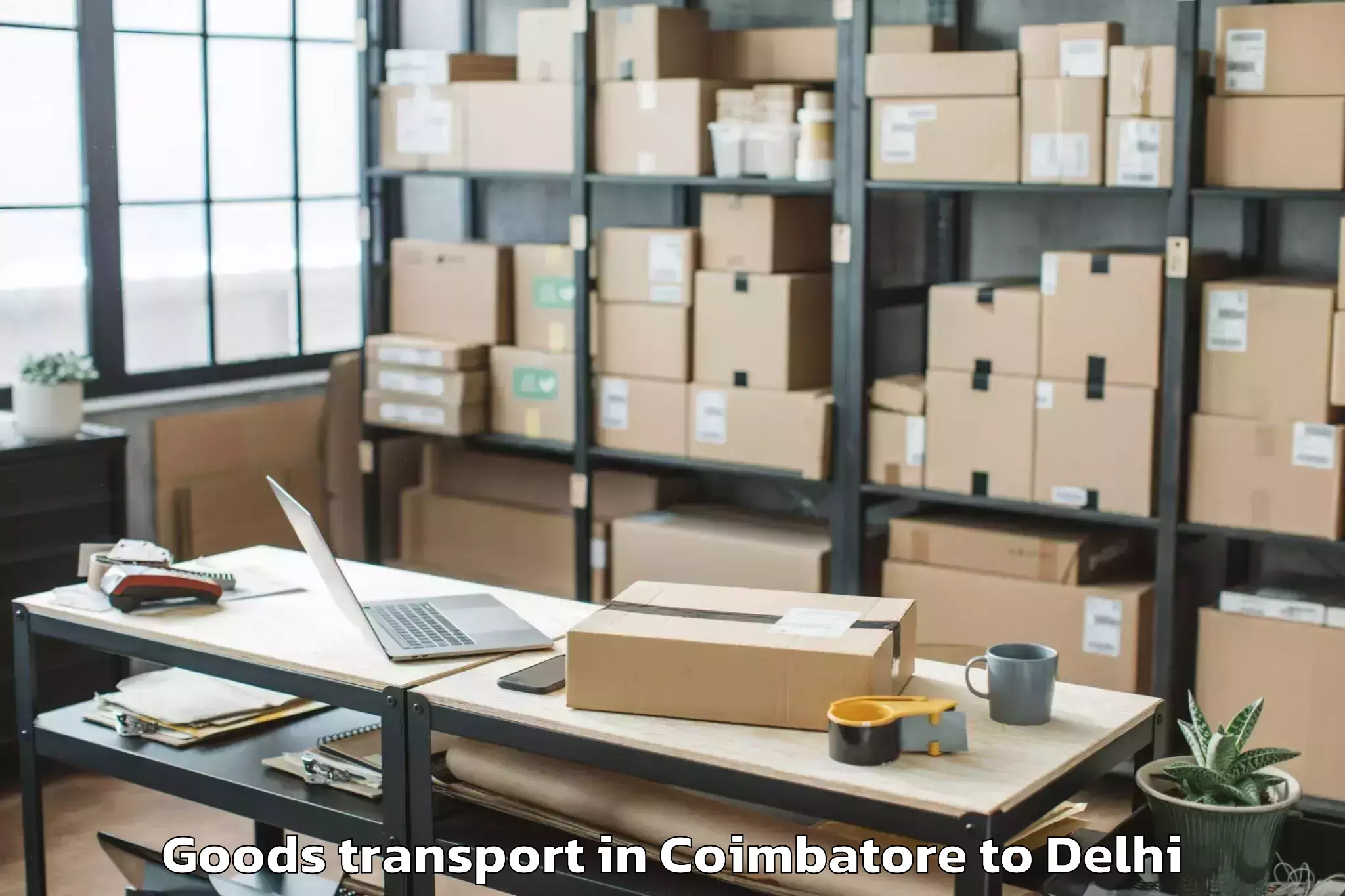 Book Coimbatore to Naraina Industrial Estate Goods Transport